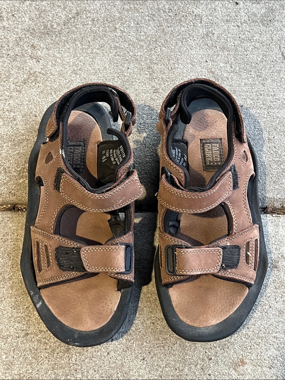 Faded Glory Brown Leather Outdoor Sport Sandals